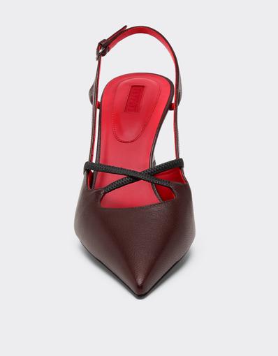 Leather Slingback with Sculpted Heel
