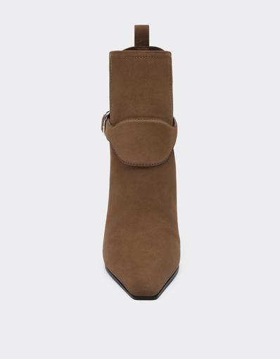 Nubuck Ankle Boots with High Heel