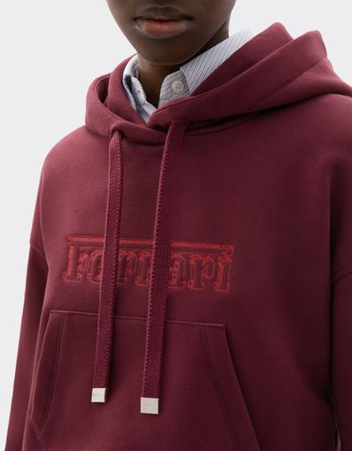 Sudadera corta de algodón con bordado Ferrari
