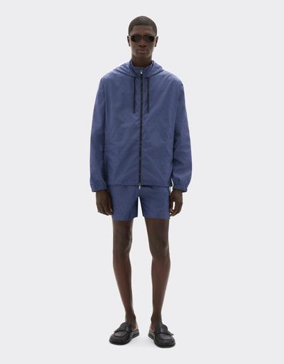Nylon windbreaker with Prancing Horse motif