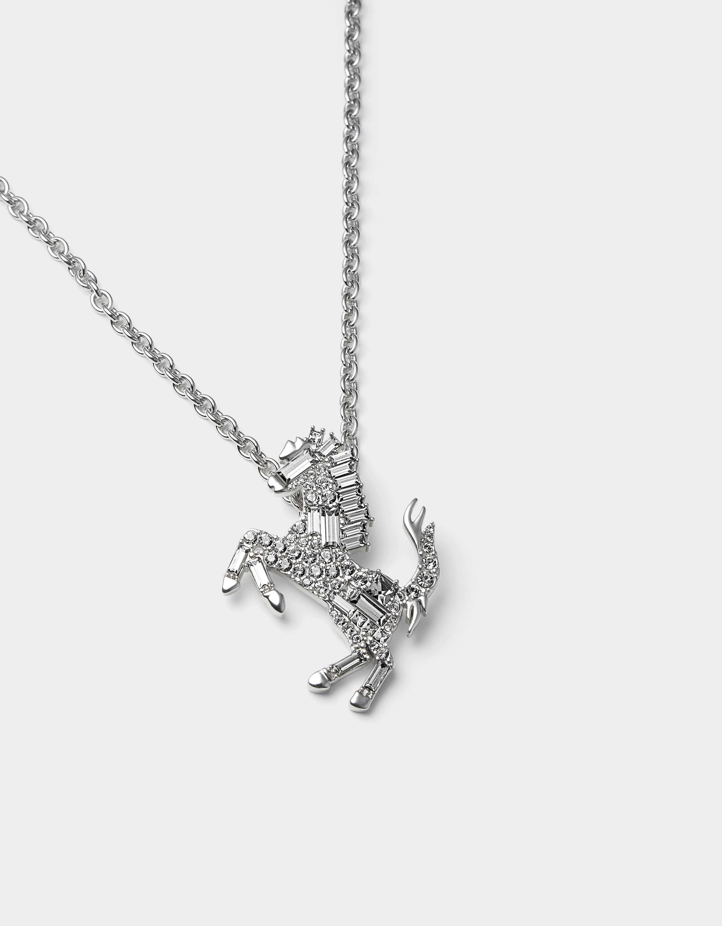 NECKLACE PRANCING HORSE METAL + STRASS
