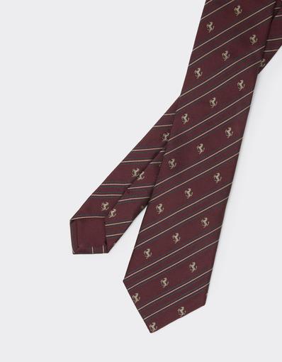 Jacquard Silk Tie with Prancing Horse