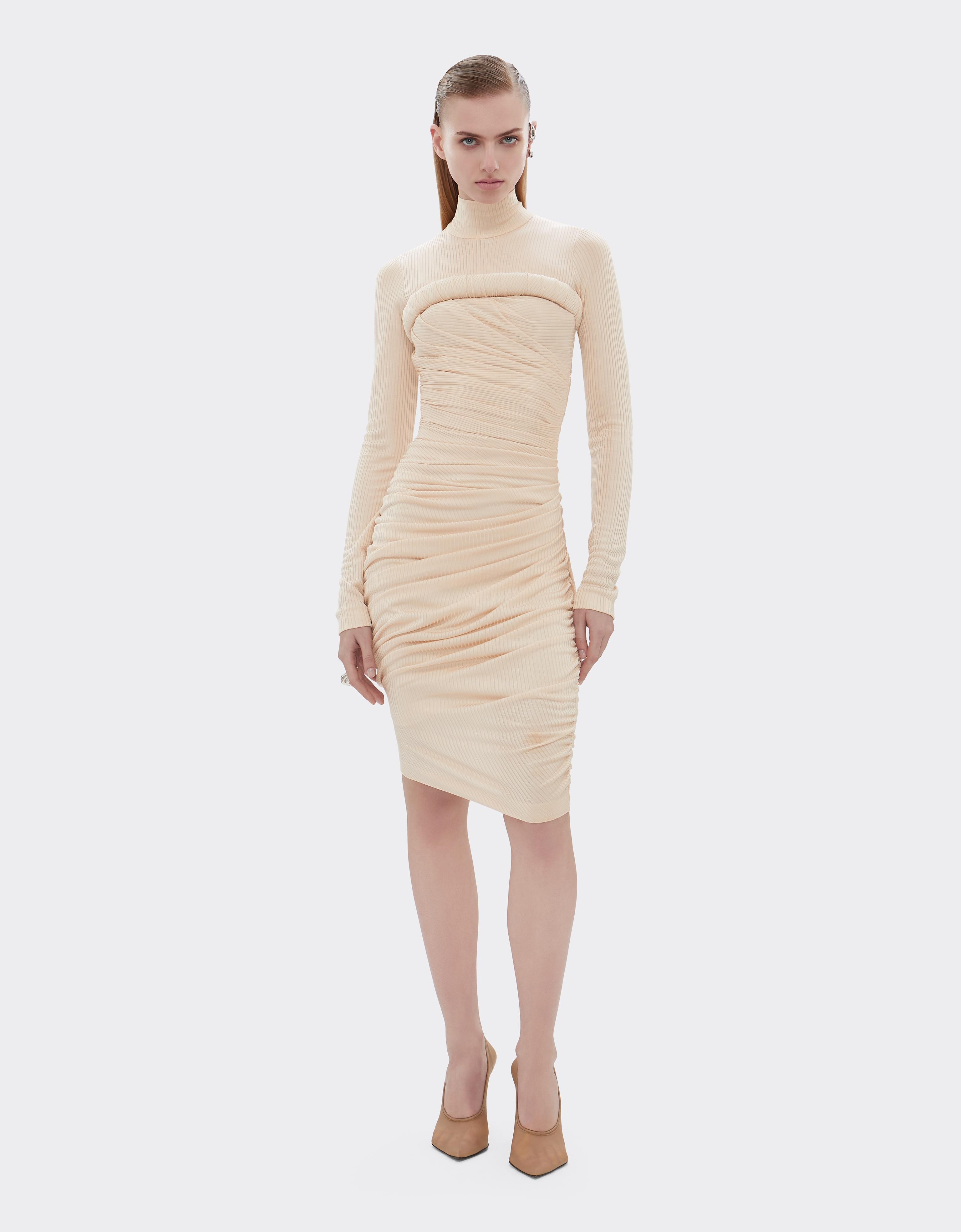 Vestido midi acanalado de jersey de viscosa