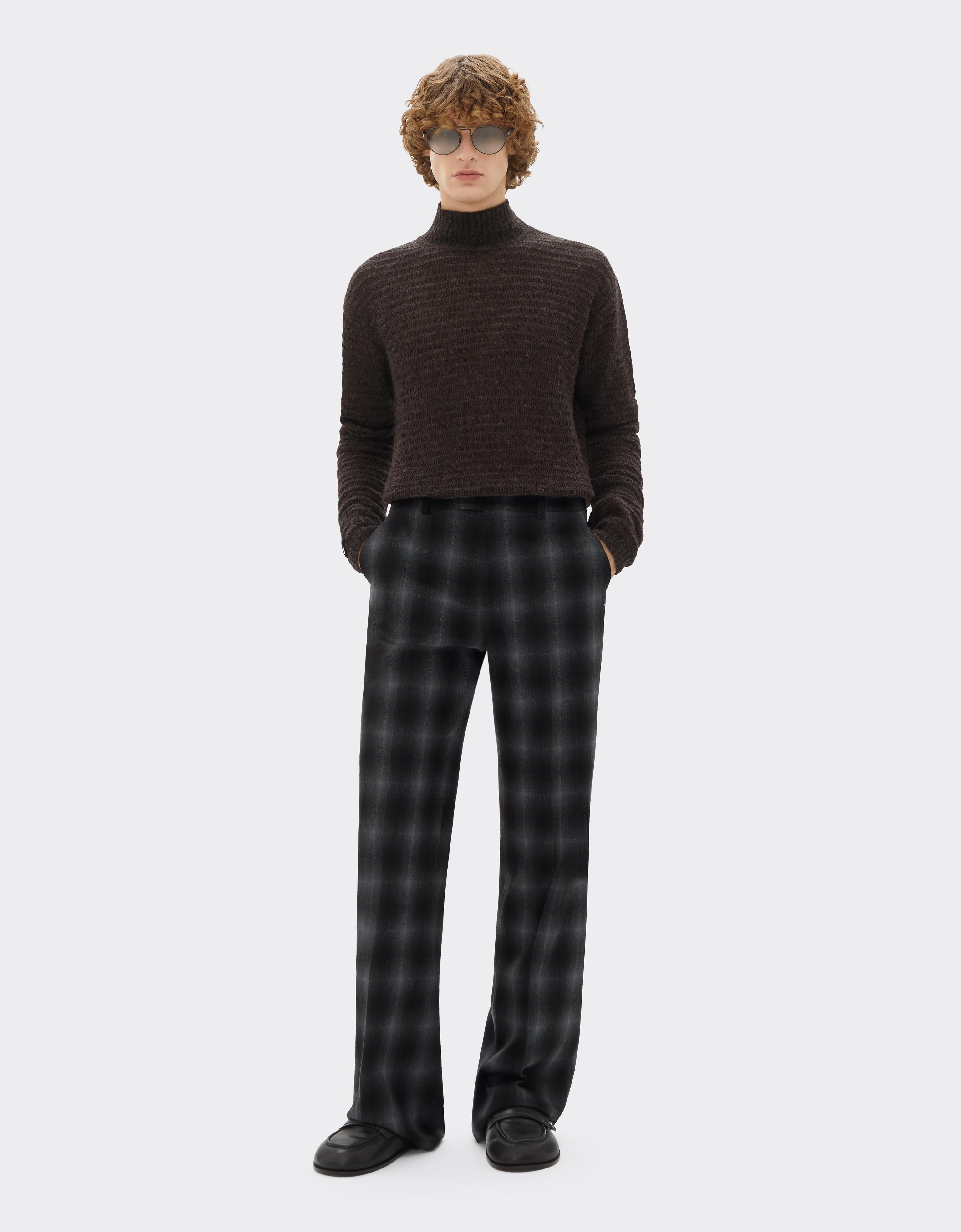 Straight-leg Tartan Wool Flannel Trousers