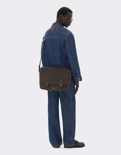 Waxed Leather Messenger Bag
