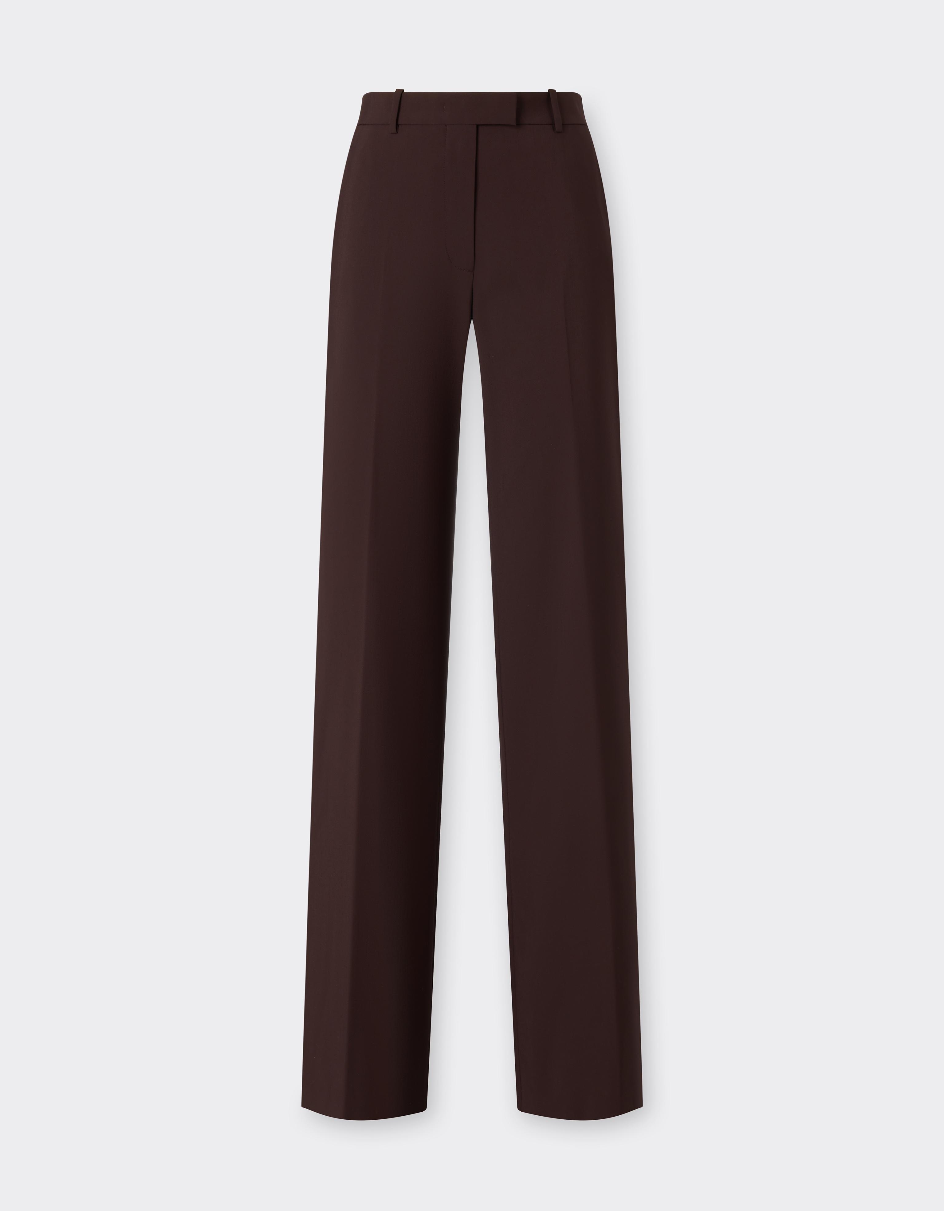Ferrari Q-cycle Tropical Wool Trousers In Brown