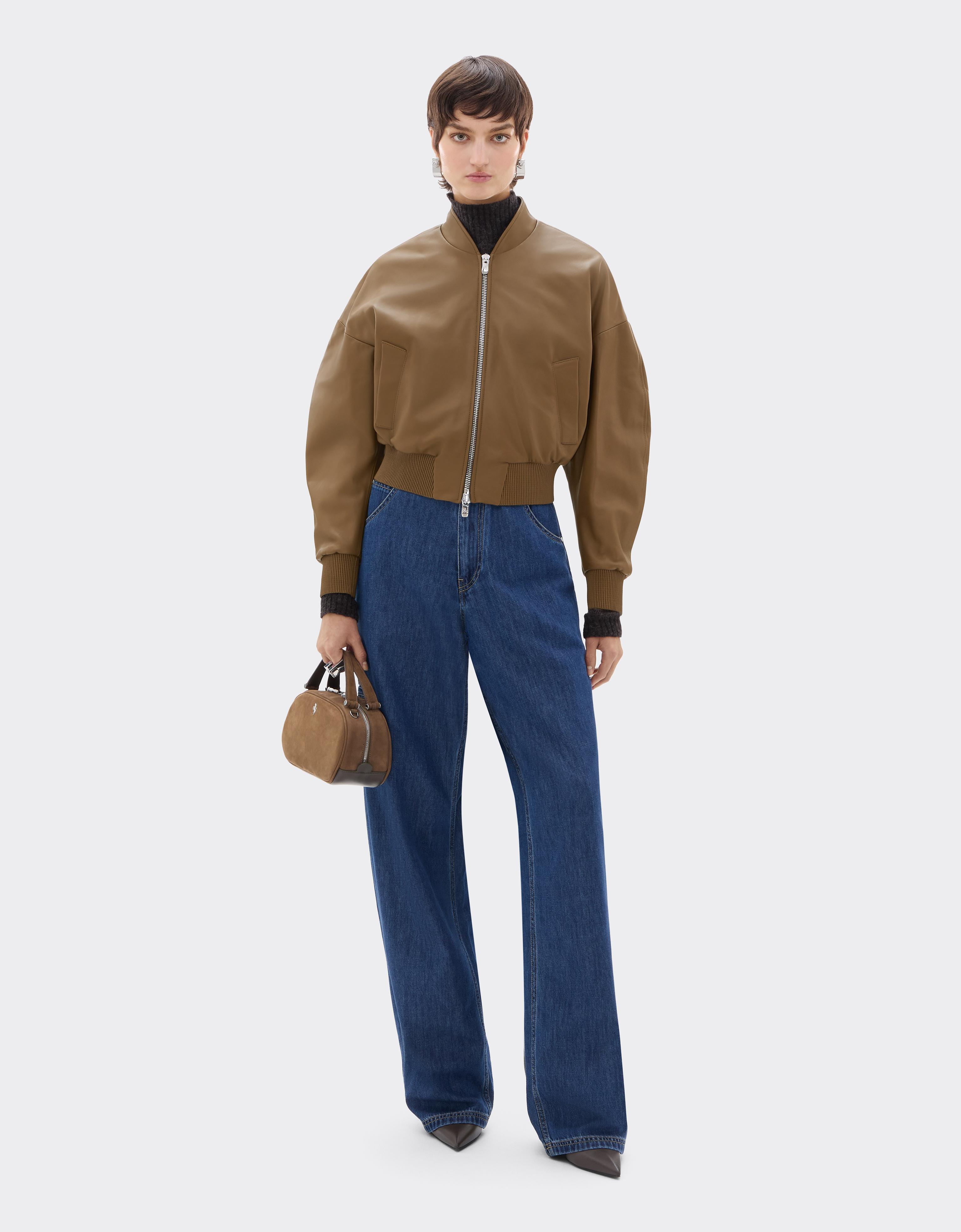 Cropped Nappa Bomber Jacket