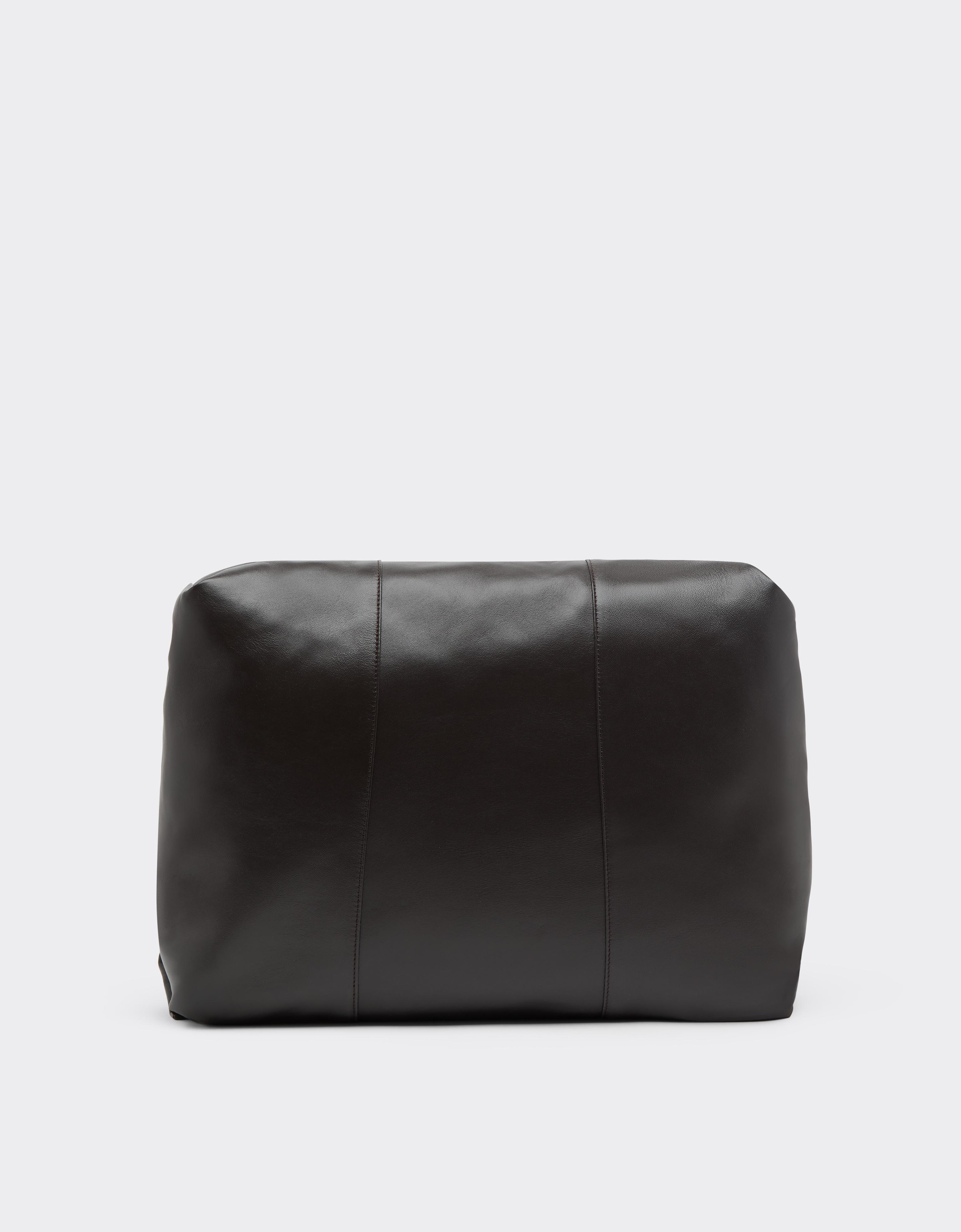 Large Soft Clutch in Semi-Gloss Leather
