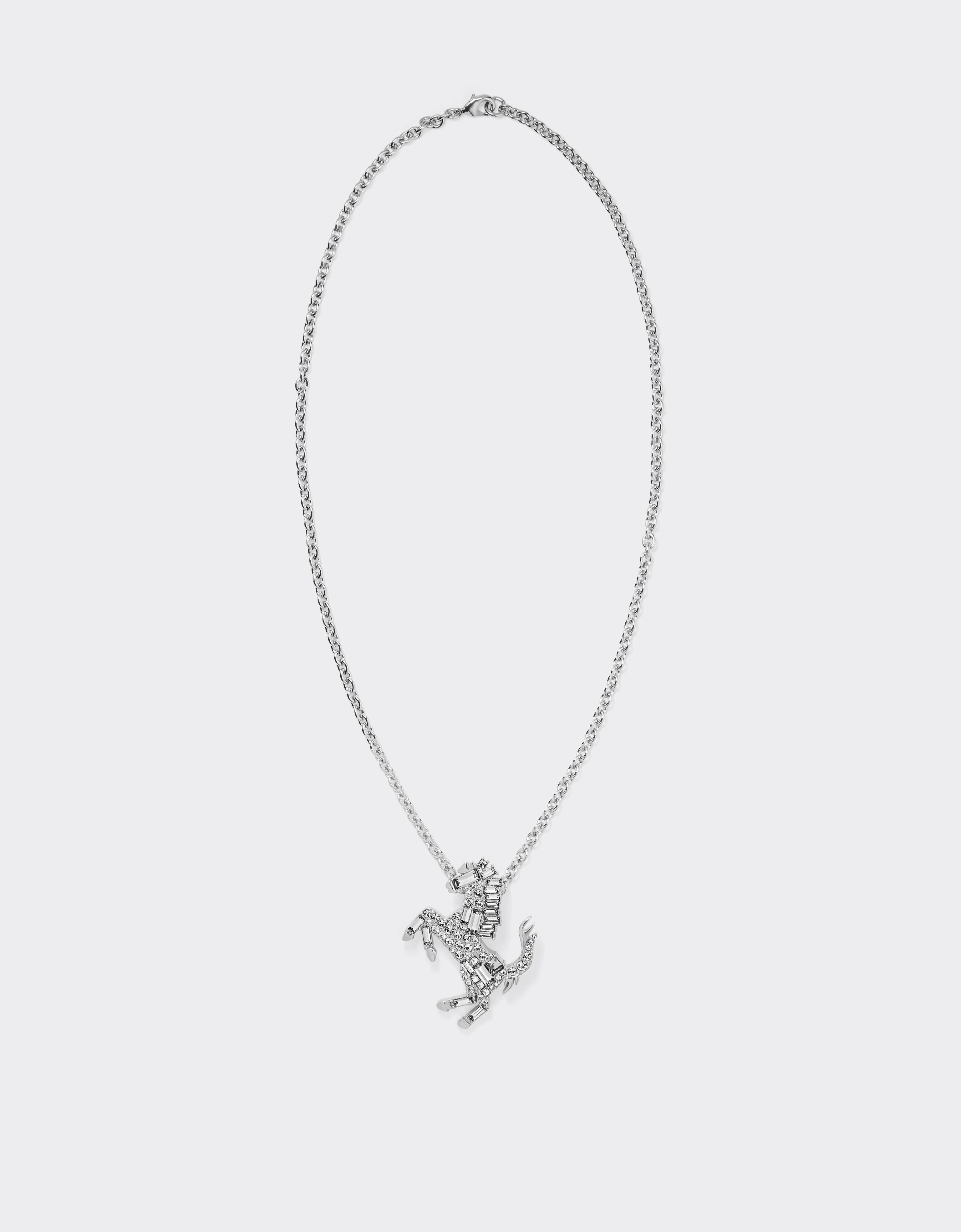 NECKLACE PRANCING HORSE METAL + STRASS