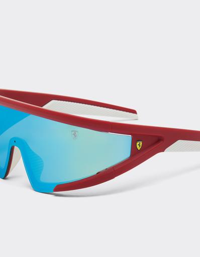 Scuderia Ferrari red goggles with mirrored lenses