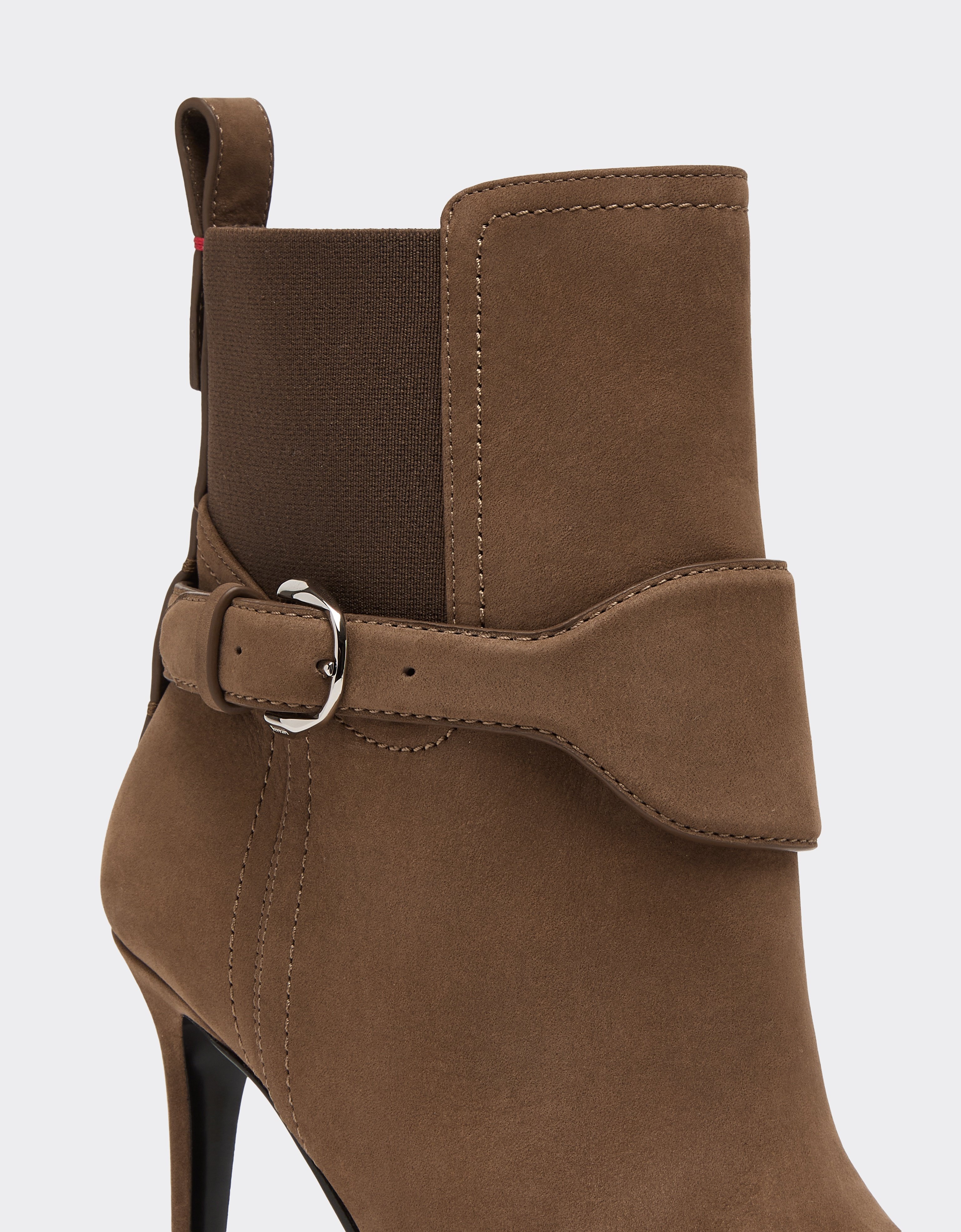 Nubuck Ankle Boots with High Heel