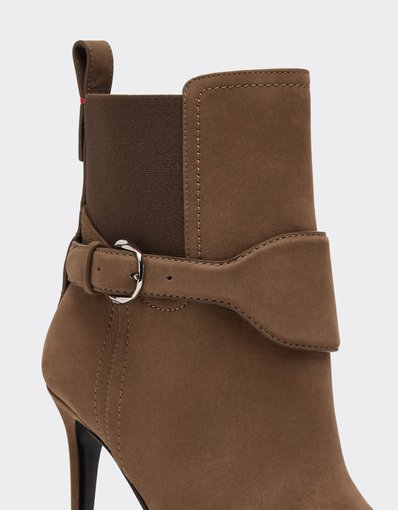 Nubuck Ankle Boots with High Heel