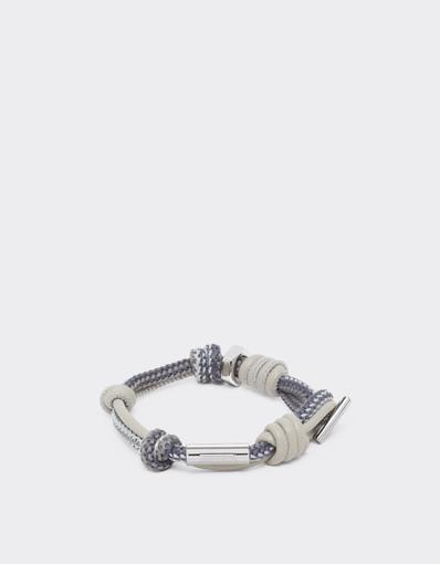 Knotted leather and cord bracelet