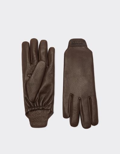 Leather Gloves with Embossed Logo