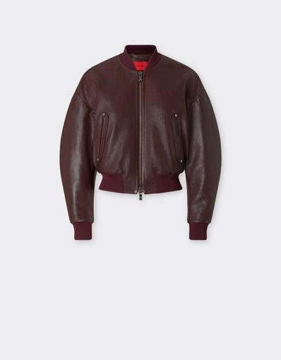 Chaqueta bomber corta de piel