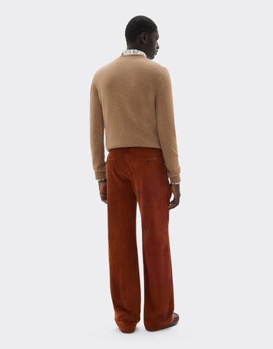 Ribbed Velvet Trousers with Tie-Dye Effect