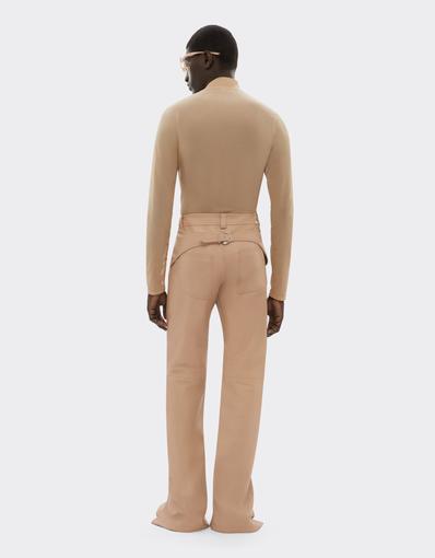 Leather Trousers with Buckle at the Back