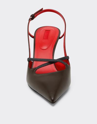 Leather Slingback with Crossed Straps