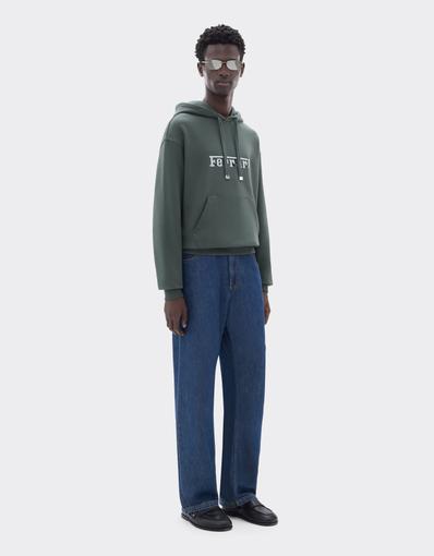 Mélange Cotton Hooded Sweatshirt