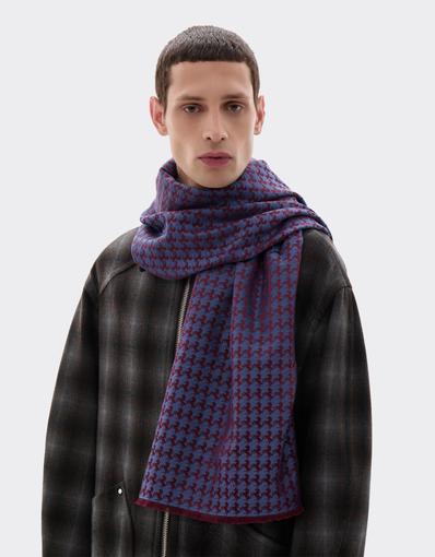 Bufanda de lana y seda con jacquard del Cavallino Rampante