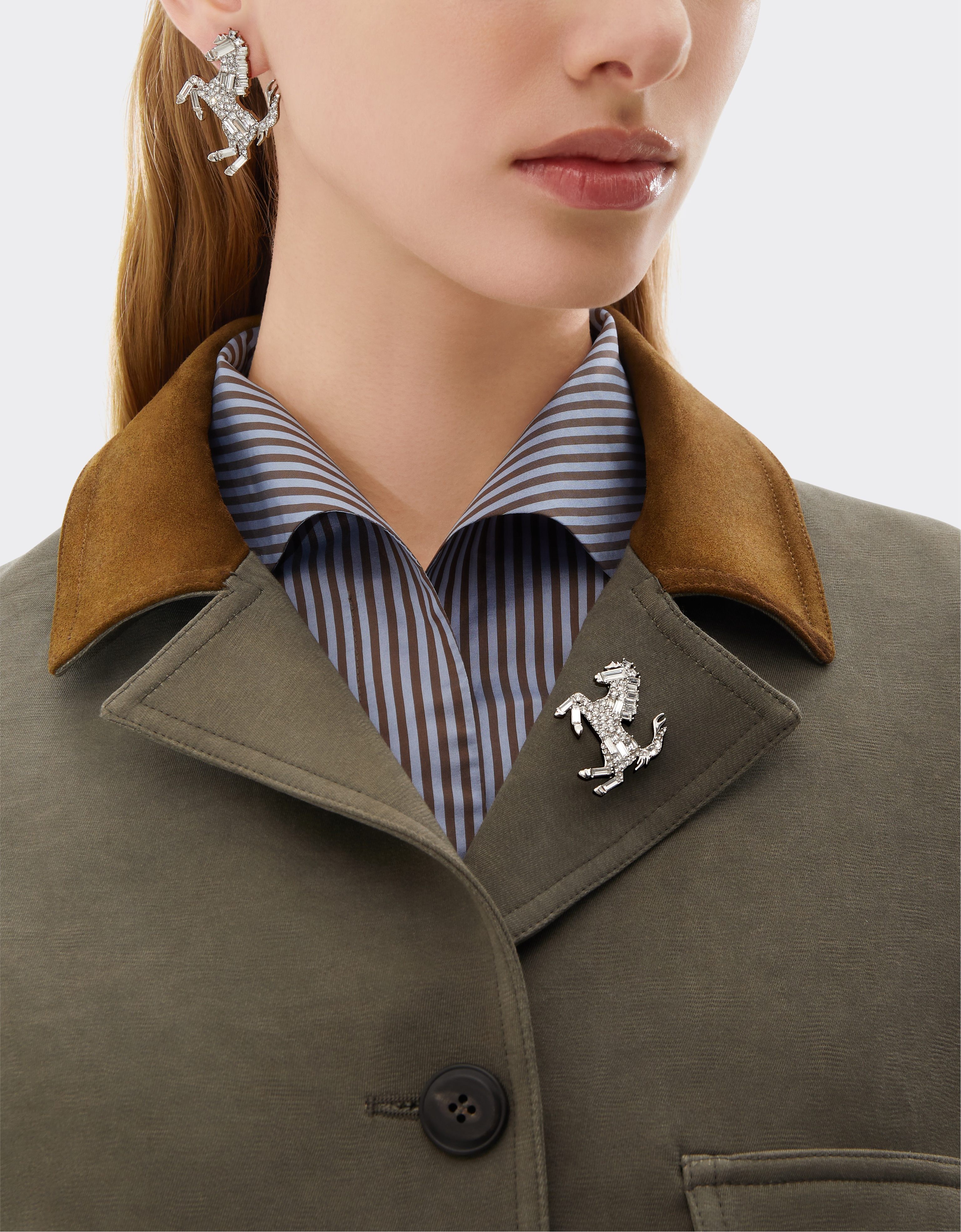 SMALL BROOCH PRANCING HORSE METAL + STRASS