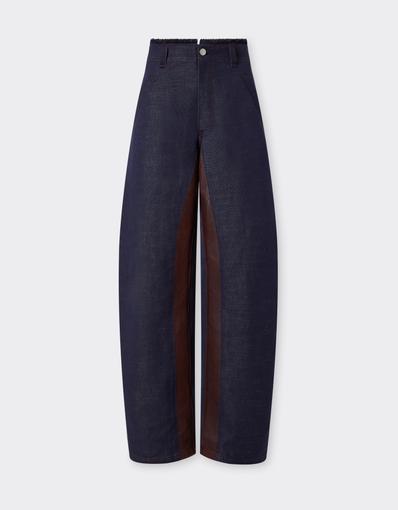 Pantalon en denim de coton et lin