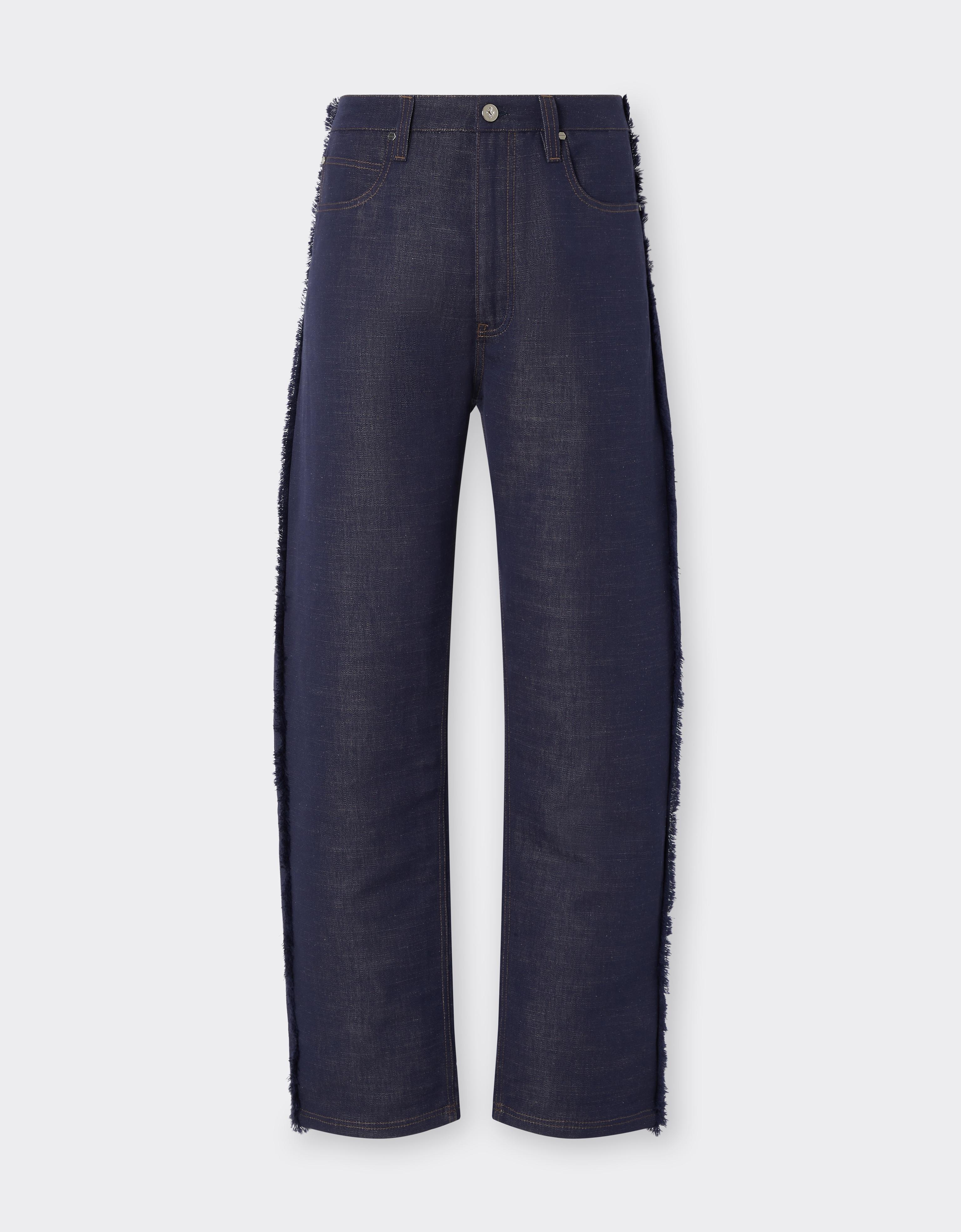 5-Pocket Trousers in Cotton and Linen Denim