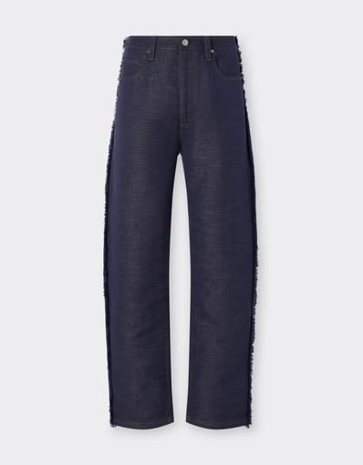 5-Pocket Trousers in Cotton and Linen Denim
