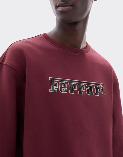 Sweat à col rond avec écusson Ferrari