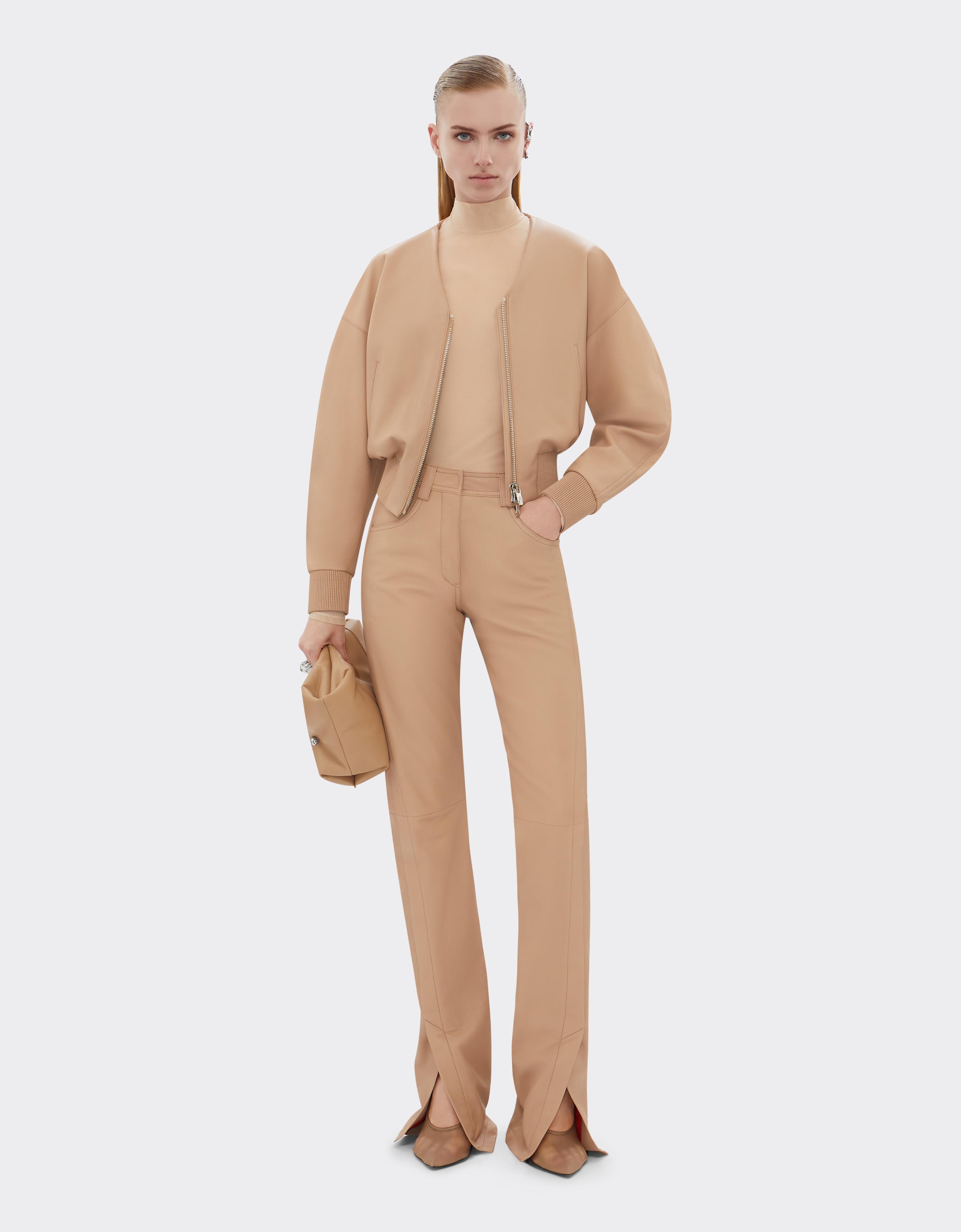 Straight-leg leather trousers