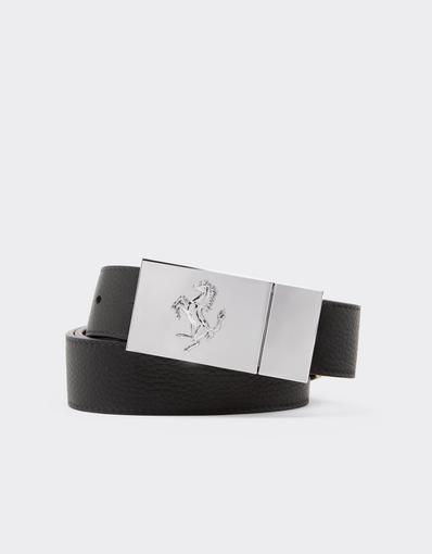Reversible Belt in Smooth Leather and Granata