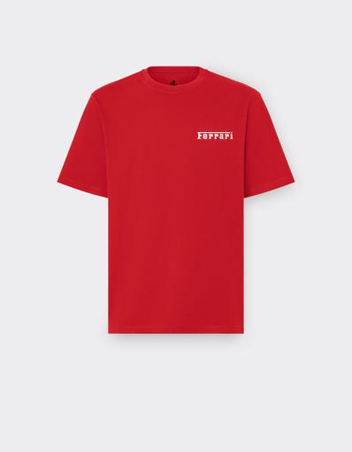 Camiseta de algodón con logotipo Ferrari