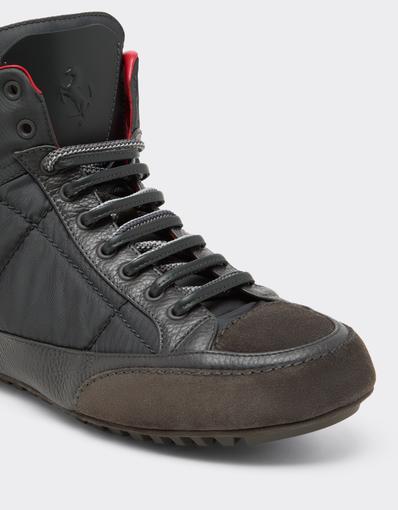 Quilted Leather and Suede Trainers