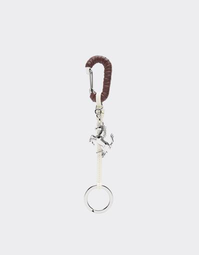 Leather Keyring with Prancing Horse