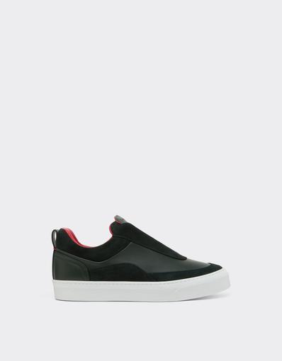 Leather and Suede Slip-On Trainers