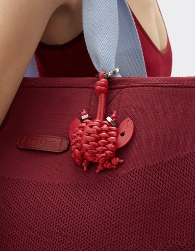 Woven leather Crab keyring