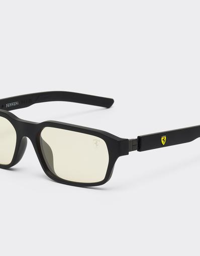 Scuderia Ferrari black sunglasses with yellow lenses
