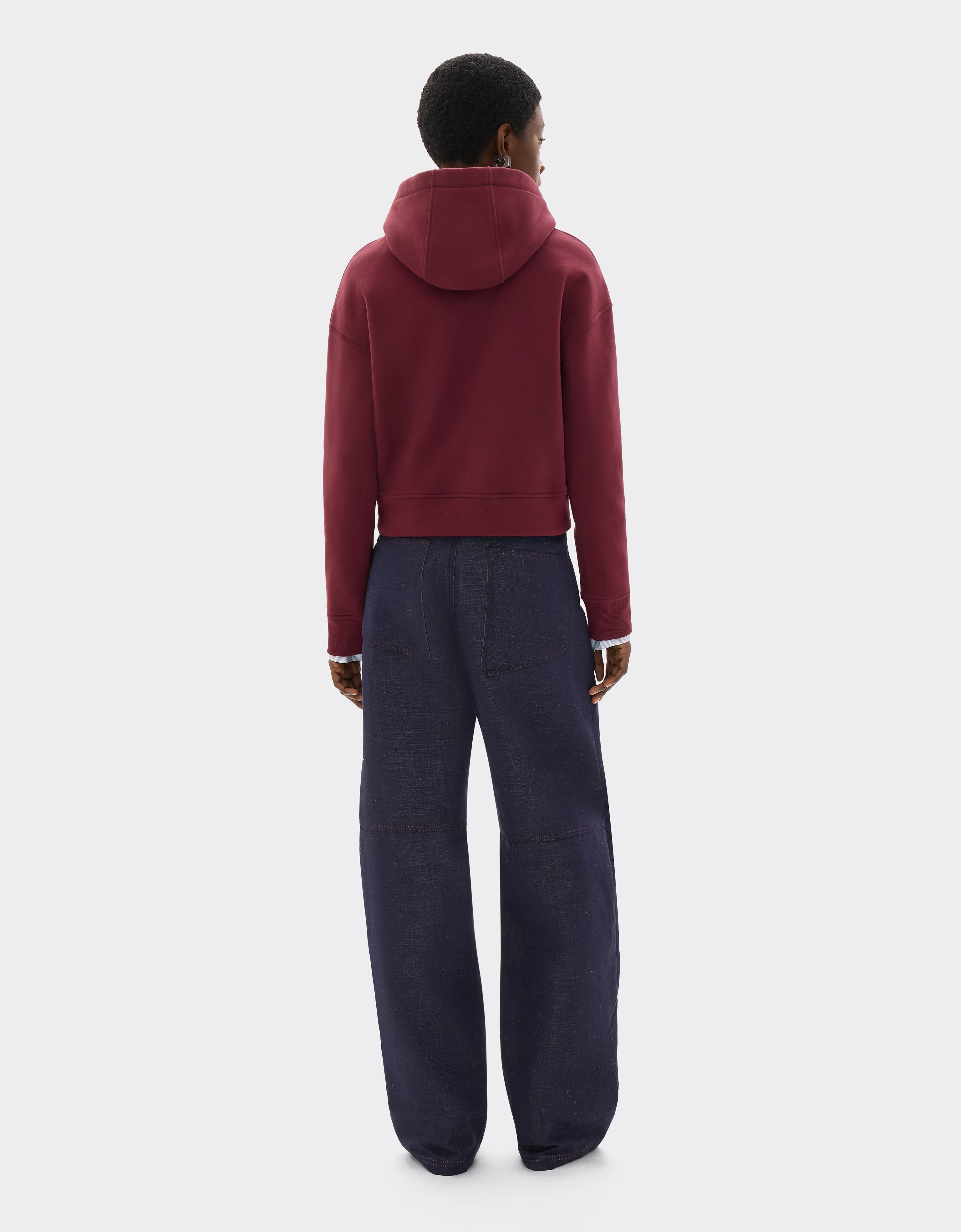 Sweat court en coton avec broderie Ferrari