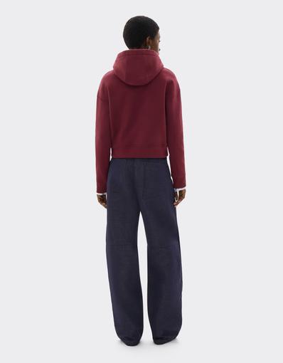Sudadera corta de algodón con bordado Ferrari