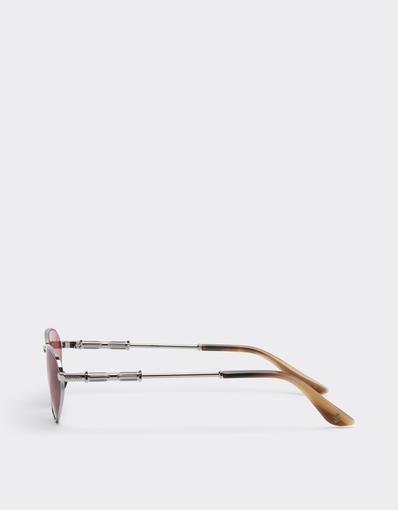 Lunettes de soleil en métal gris fusil brillant avec verres exclusifs Contrast Pro™