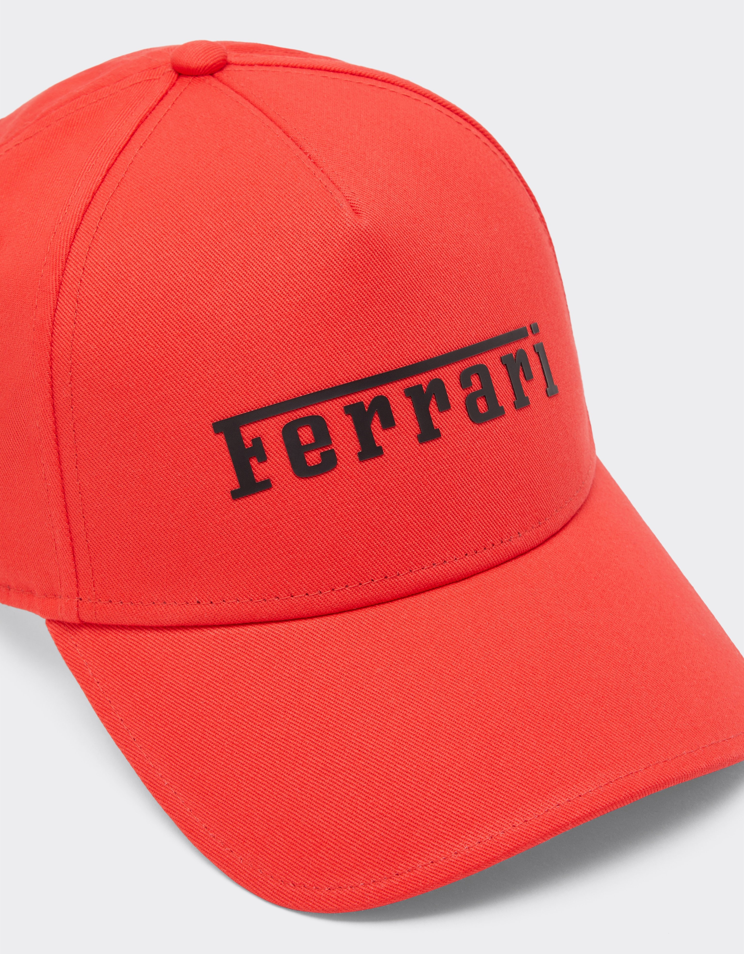 Baseball cap with rubberized Ferrari logo