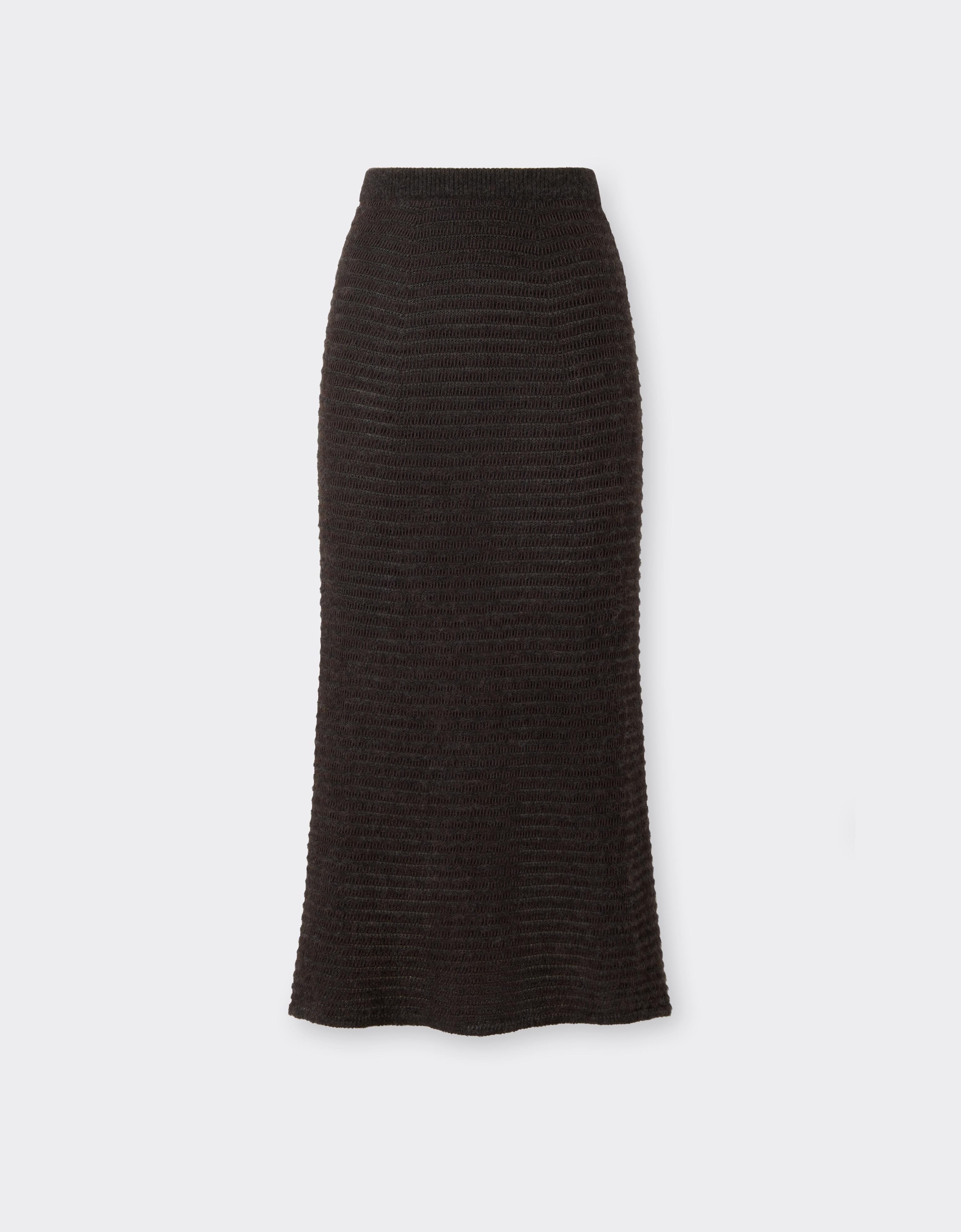 Ferrari Midi Skirt In Wool Blend In Brown