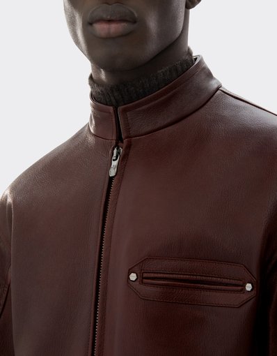 High-Neck Leather Jacket