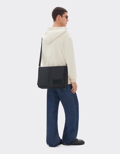 Q-Cycle Nylon Messenger Bag with Leather Details