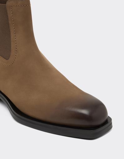 Nubuck Chelsea boots with logo