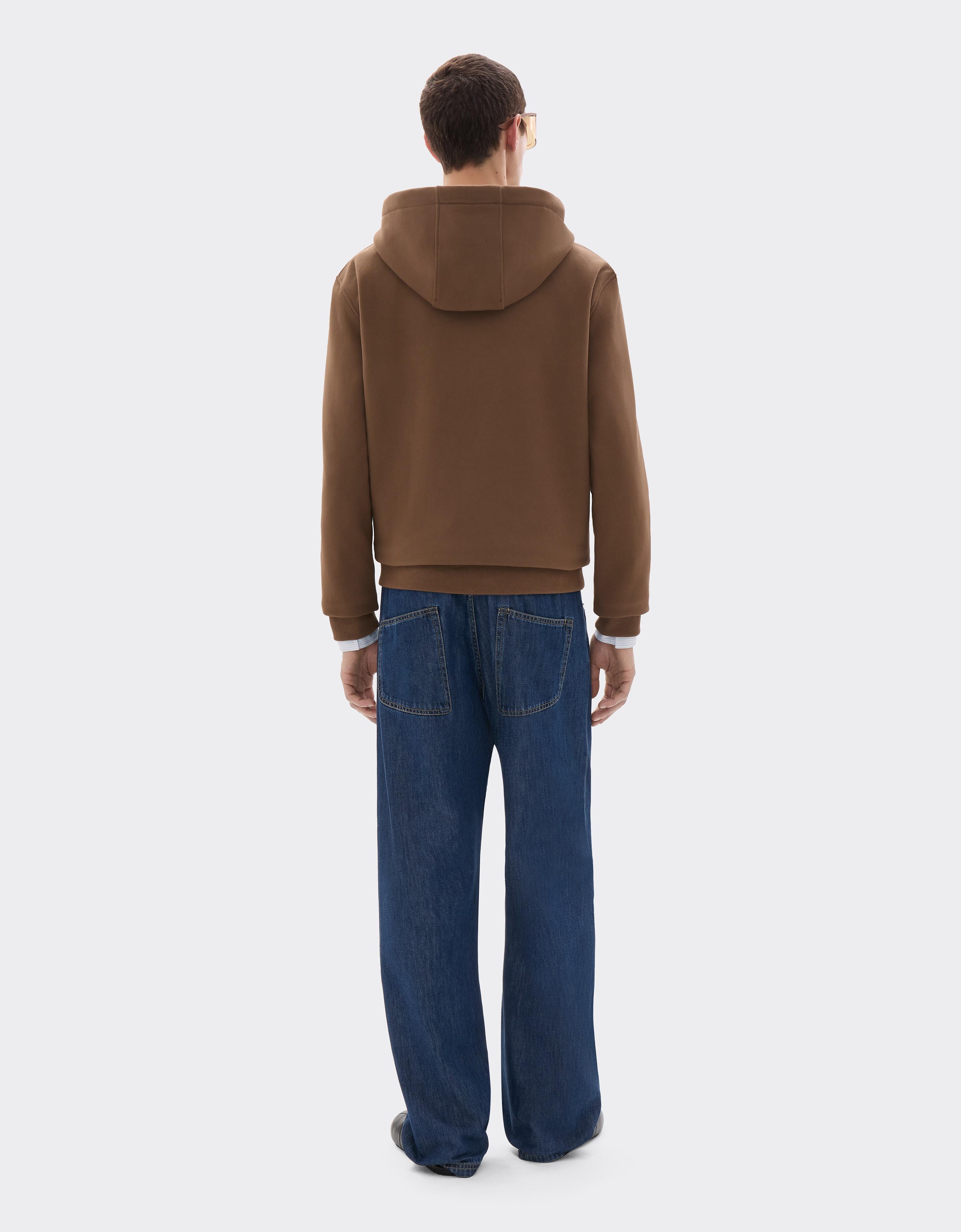 Cotton Hooded Sweatshirt with Prancing Horse
