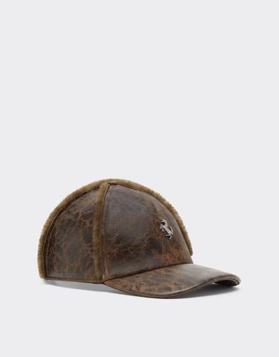 Craquelé Lambskin Baseball Cap