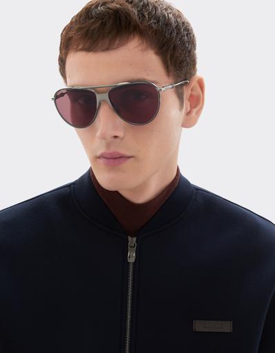 Sunglasses in polished gunmetal metal with exclusive Contrast Pro™ lenses