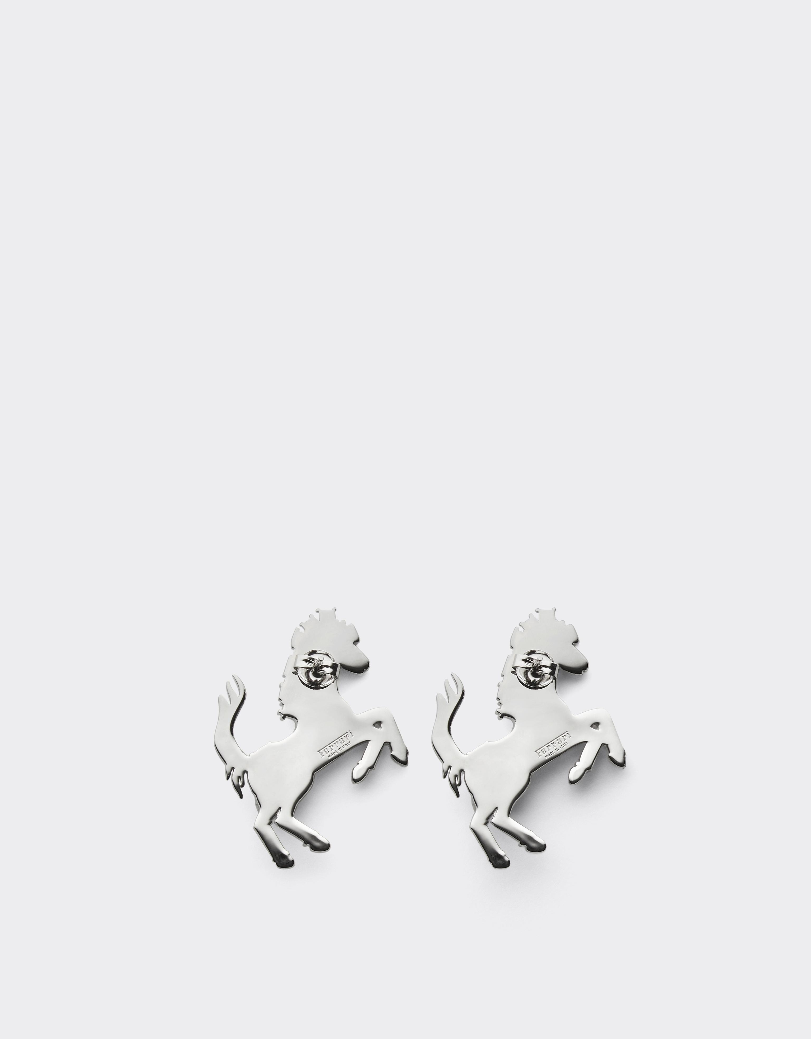 EARRINGS PRANCING HORSE METAL + STRASS