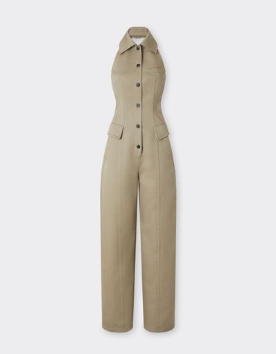 Double Mackintosh Halter-Neck Jumpsuit